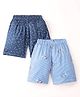 Rikidoos Cotton Pack Of 2 Abstract & Aeroplane Printed Boxers - Navy & Blue