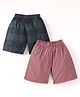 Rikidoos Cotton Pack Of 2 Checked Boxers - Bottle Green & Maroon