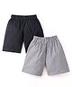 Rikidoos Cotton Pack Of 2 Solid & Checked Boxers - Grey & Navy Blue