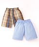 Rikidoos Cotton Pack Of 2 Solid & Checked Boxers - Khaki & Light Blue