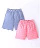 Rikidoos Cotton Pack Of 2 Checked  Boxers - Pink &  Blue