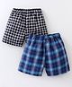 Rikidoos Cotton Pack Of 2 Checked Boxers - Black & Blue