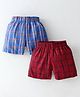 Rikidoos Cotton Pack Of 2 Checked Boxers - Maroon & Blue