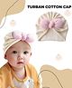 Bembika Cotton Bow Applique Detailed Turban Cap - Beige
