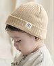Bembika Cotton Self Designed Beanie Cap - Beige
