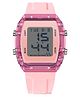 Spiky Colour Blocked Digital Sports Watch - Pink