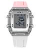 Spiky Colour Blocked Digital Sports Watch - White