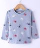 Rikidoos Embosis Hosiery Full Sleeves Abstract Printed Tee - Light Blue