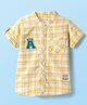 Babyhug Cotton Woven Half Sleeves Checkered Shirt - Yellow