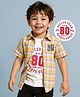 Babyhug Cotton Knit Half Sleeves Checks Shirt & Sleeveless Tank T-Shirt with Gaming Text Print - Yellow & White
