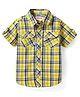 Babyhug Cotton Woven Half Sleeves Checkered Shirt  - Yellow