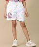 Kidsville Unicorn Printed Shorts - Blue White & Pink