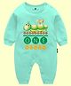 The Peppy Tend Monthly Birthday Theme 100% Cotton Full Sleeves Wonderful One Month Text Printed Romper - Sea Green