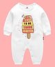The Peppy Tend Monthly Birthday Theme 100% Cotton Full Sleeves Its Cool To Be Three Months Text Printed Romper - White
