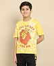 Kidsville Cotton Disney The Lion King Featuring Half Sleeves Simba Printed Tie Dye Tee - Yellow