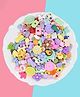 Radhya accessories Set Of 20 Hearts & Floral Designed Beads - Multi Colour