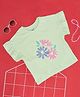 YU by Pantaloons Cotton Half Schfilli Sleeves Floral Printed Top - Green