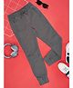 YU by Pantaloons Cotton Lycra Solid Joggers - Charcoal Grey