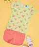 YU by Pantaloons Cotton Half Sleeves Floral Printed Top & Schfilli Embroidered Shorts Set - Multi Colour