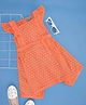 YU by Pantaloons Sleeveless Cap Sleeves Mesh Detailed Dress - Orange