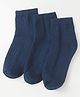 Pine Kids Knit High Ankle Length School Socks Pack of 3 - Navy Blue