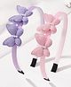 Ziory Set Of 2 Butterfly Designed Hair Bands - Pink & Purple