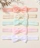 Ziory Set of 5 Bow Applique Detailed Headbands - Multi Colour