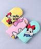 Babyhug Disney Interlock Knit  Hand & Face Towels With Minnie Mouse Family Graphics Print Pack of 3 L 29 X B 29 cm - Pink Light Blue & Yellow