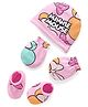 Babyhug Disney Interlock Knit Cap Mittens & Booties Set With Minnie Mouse Graphics Pink - Diameter- 17