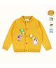 Greendeer 100% Cotton Full Sleeves Animals Embroidered Pompom Embellished Sweater - Mustard
