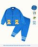 Greendeer 100% Cotton Full Sleeves Tiger Embroidered Sweater Set - Greek Blue