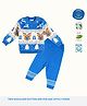 Greendeer 100% Cotton Jacquard Full Sleeves Reindeer Designed Sweater Set -  Greek Blue