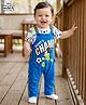 Babyhug Disney Single Jersey Knit Half Sleeve T-Shirts & Dungarees Set With Mickey Mouse Family Graphics - Blue