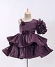 Rassha One Shoulder Floral Applique Layered Dress - Purple