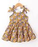 Rassha Cotton Sleeveless Floral Printed Tiered Dress - Mehndi