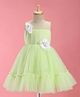 Rassha Sleeveless Floral Applique Flared Dress - Parrot Green