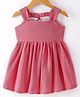 Rassha Cotton Sleeveless Self Designed Dress - Red