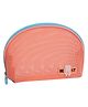 Uninest Semi-Circle Makeup Travel Bag with Zipper- Cosmetic Bag with Mesh Storage for Women, Daily Travel Essentials (Orange)