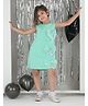 Foreverkidz Sleeveless Bow Applique Detailed Sequins Embellished Dress - Sea Green