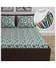 Divine Casa Double Bed Fitted Bedsheets 100% Cotton with 2 Pillow Covers | 144 TC | Soft & Durable - Woody Petals