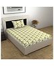 Divine Casa Floret 100% Cotton Single Bedsheet with 1 Pillow Cover | 144 TC | Soft & Breathable Fabric | Elegant Bedding Set - Daffodil Yellow