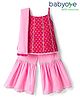 Babyoye Cambric Woven Sleeveless Kurta Gharara Set with Dupatta & Lace Detailing - Dark Pink & Pink