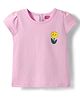 Babyhug Cotton Knit Half Sleeves T-Shirt with with Floral Print - Pink