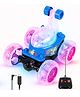 AKN TOYS 360 Degrees Rotating Front Axle Spinning Wheels Stunt Car with Colourful 3D Lights & Music - Pack of 1 ( Color and Design May Vary )