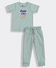 Orange Sugar 100% Cotton Half Sleeves Play Time Printed Coordinating Tee & Pant Set - Green