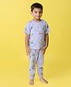 Orange Sugar 100% Cotton Knit Half Sleeves Cars Printed Coordinating Tee & Pajama Set - Lavender