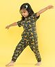 Orange Sugar 100% Cotton Knit Half Sleeves Cheetah Printed Coordinating Tee & Pajama Set - Green