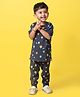 Orange Sugar 100% Cotton Knit Half Sleeves Hot Air Balloons Printed Coordinating Tee & Pajama Set - Blue