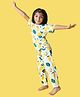 Orange Sugar 100% Cotton Knit Half Sleeves Lemons Printed Coordinating Tee & Pajama Set - White