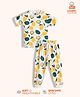 Orange Sugar 100% Cotton Knit Half Sleeves Lemons Printed Coordinating Tee & Pajama Set - White